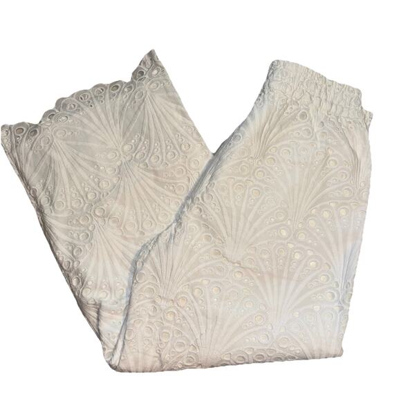 ANDIE The Suasi‎ Crop Pant Eyelet Detail Summer Womens Size Small White NWT - Picture 3 of 7